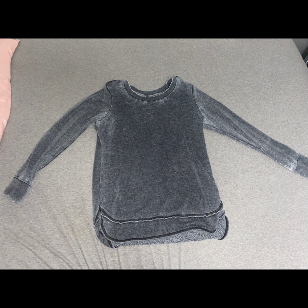 dark grey sweatshirt